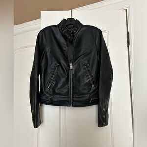 Leather biker jacket